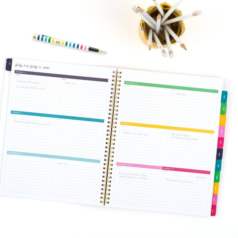 Undated Teacher Planner 8.5" x 11" Large Weekly Lesson Plan Book Botanical Floral - TF Publishing