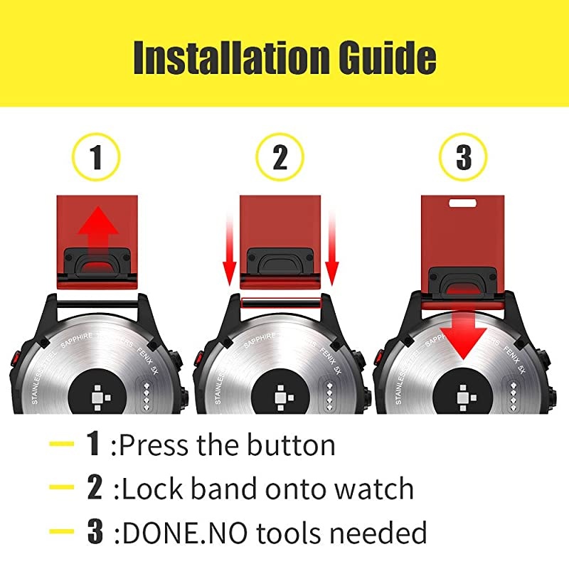 Compatible with Fenix 5 Band Easy Fit 22mm Width Soft Silicone Watch Strap Replacement for Fenix 5Fenix 5 PlusForerunner 935Approach S60Quatix 5 Red