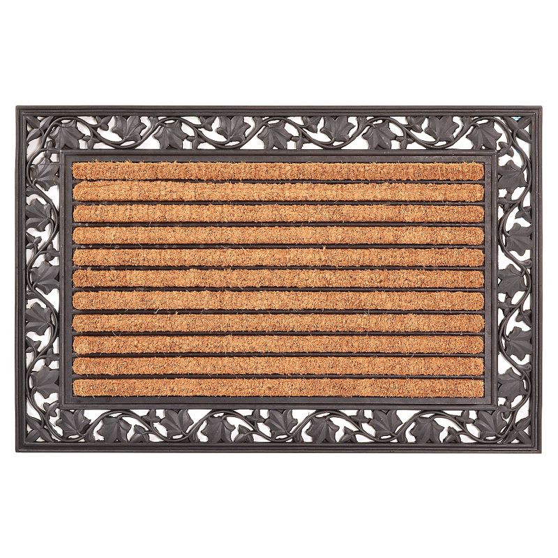 HomeTrax Cocoa Mat Doormat - Cocoa with Ivy Leaf (24" x 36")
