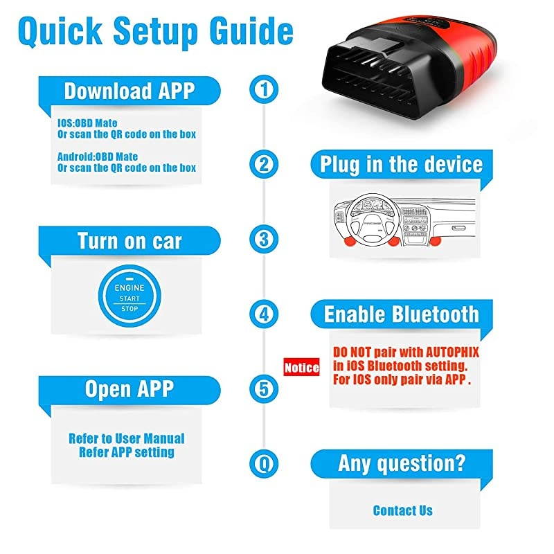 3210 Bluetooth OBD2 Enhanced Car Diagnostic Scanner for iPhone iPad amp Android Fault Code Reader Plus Battery Tester Exclusive App for QualityNewest Generation