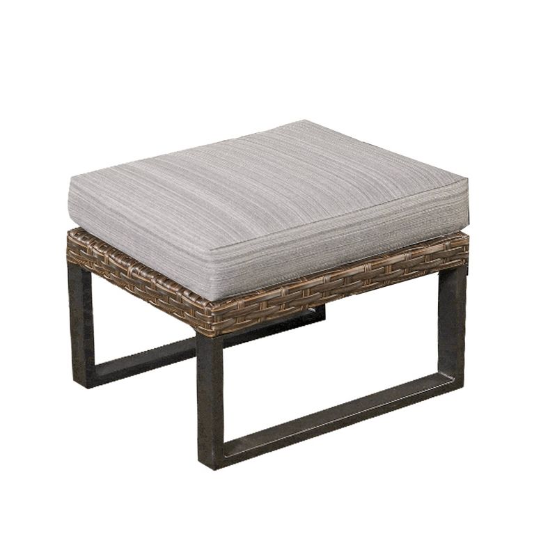 Newbury Premium Grade A Teak Wood Patio Ottoman White - Modway