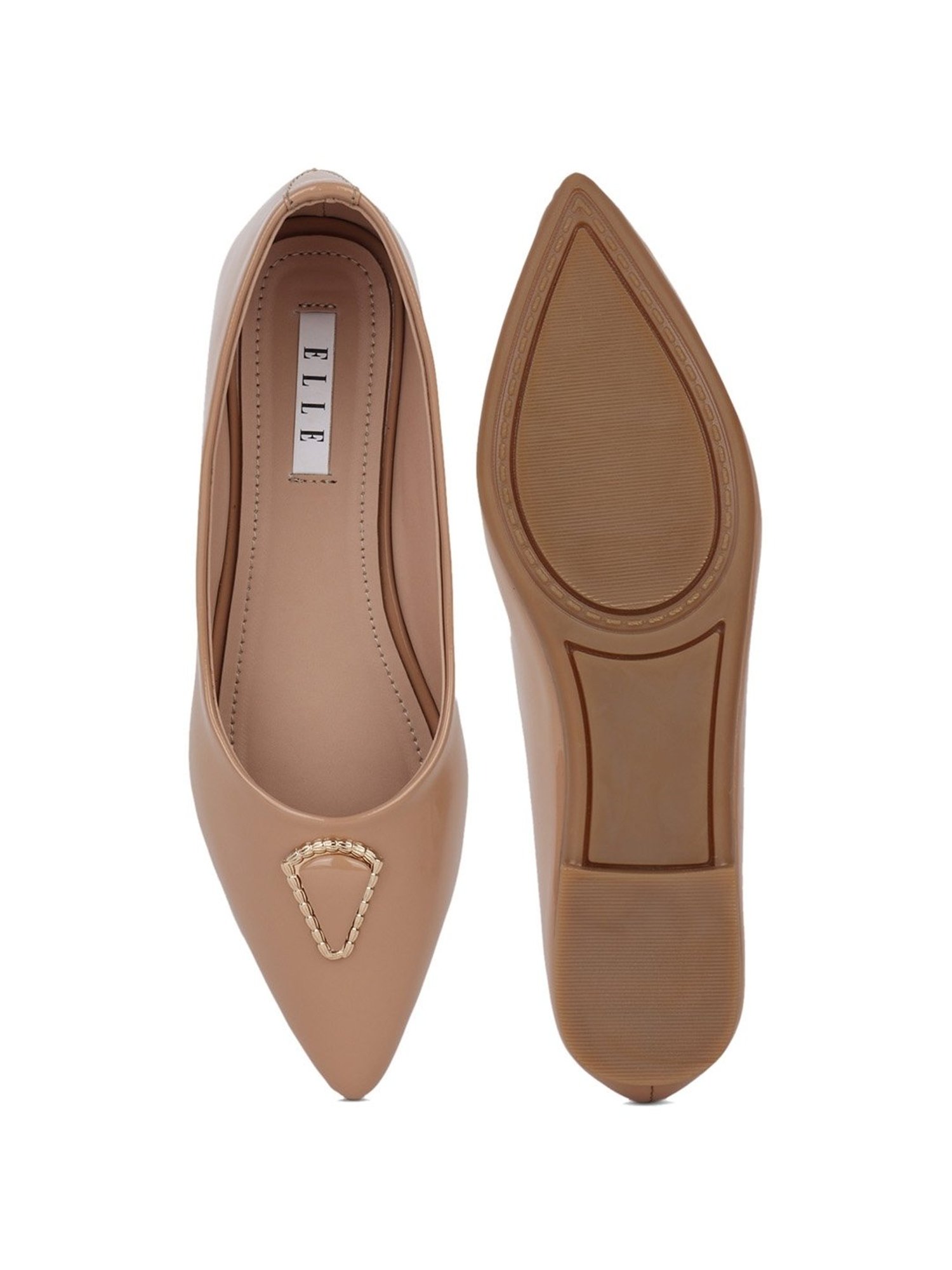 Elle Women's Beige Flat Ballets