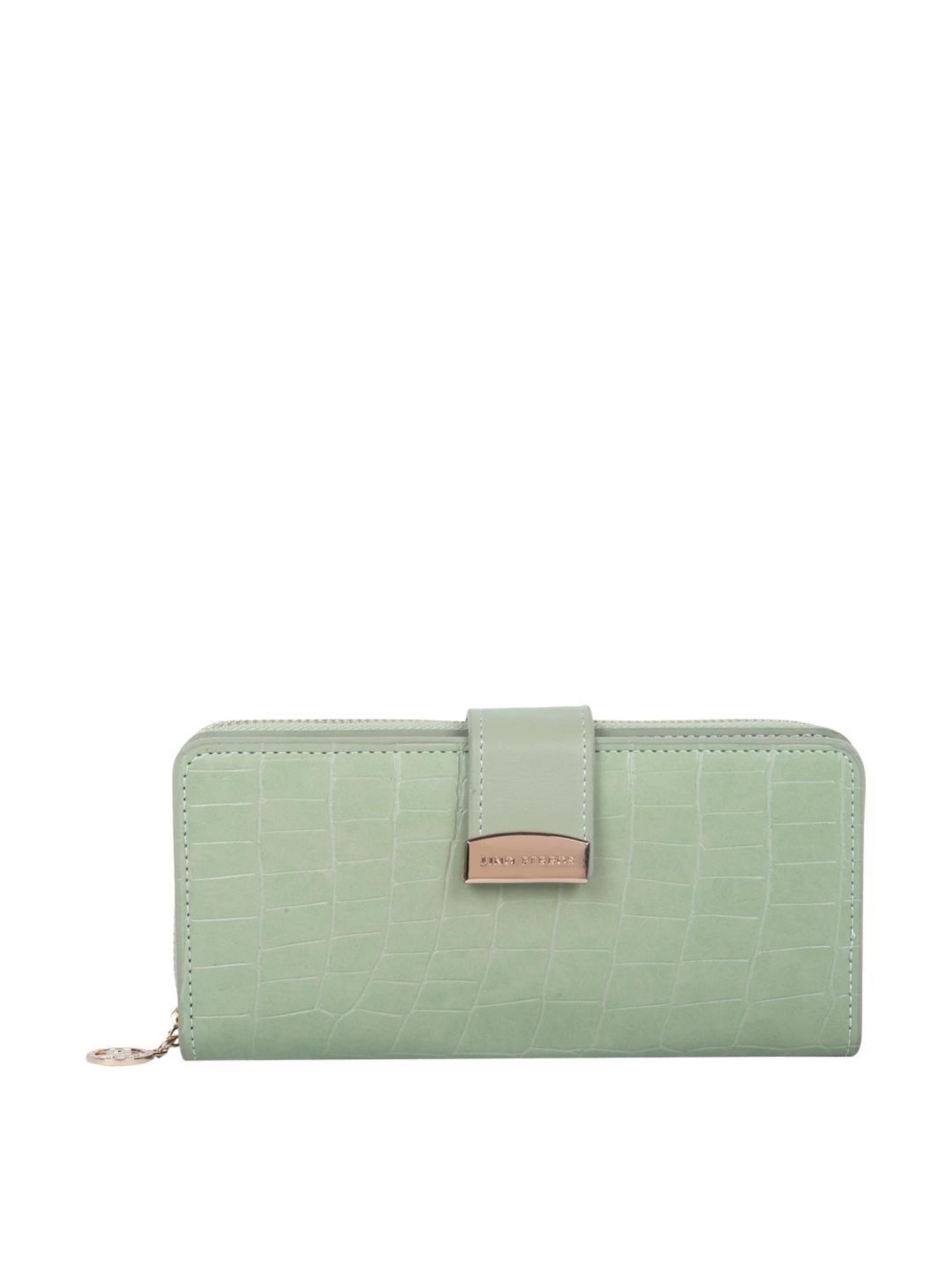 Lino Perros Green Synthetic Textured Bi-Fold Wallet