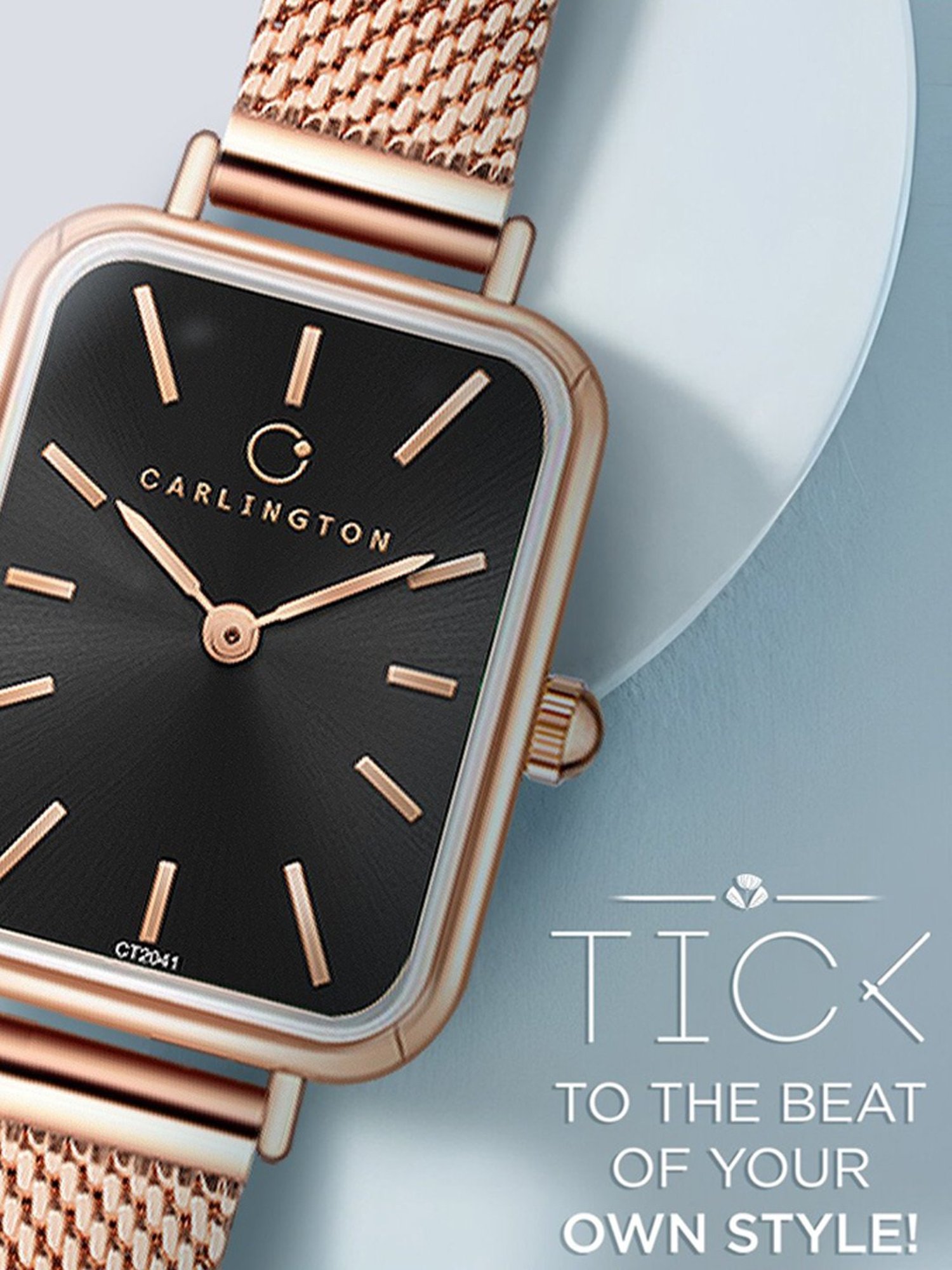 Carlington Iconic 2041 RoseBlack Analog Watch for Women