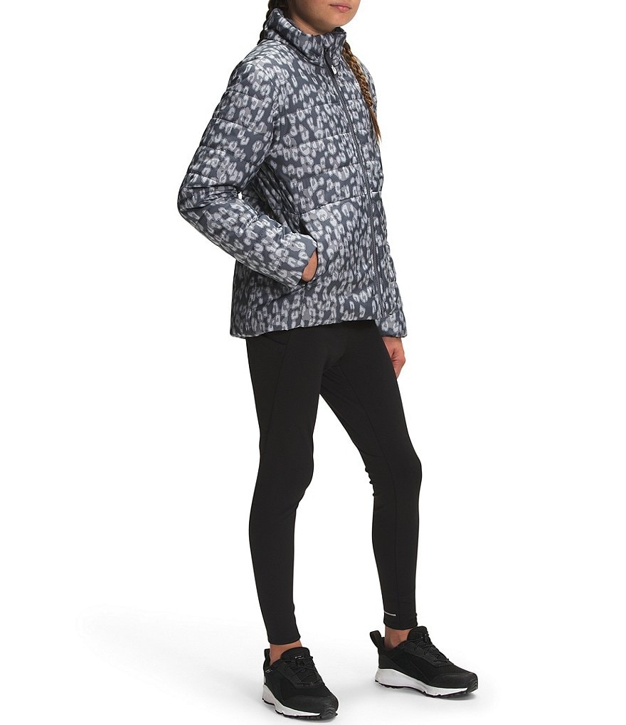 The North Face Little/Big Girls 5-18 Leopard Printed Reversible Mossbud Swirl Jacket