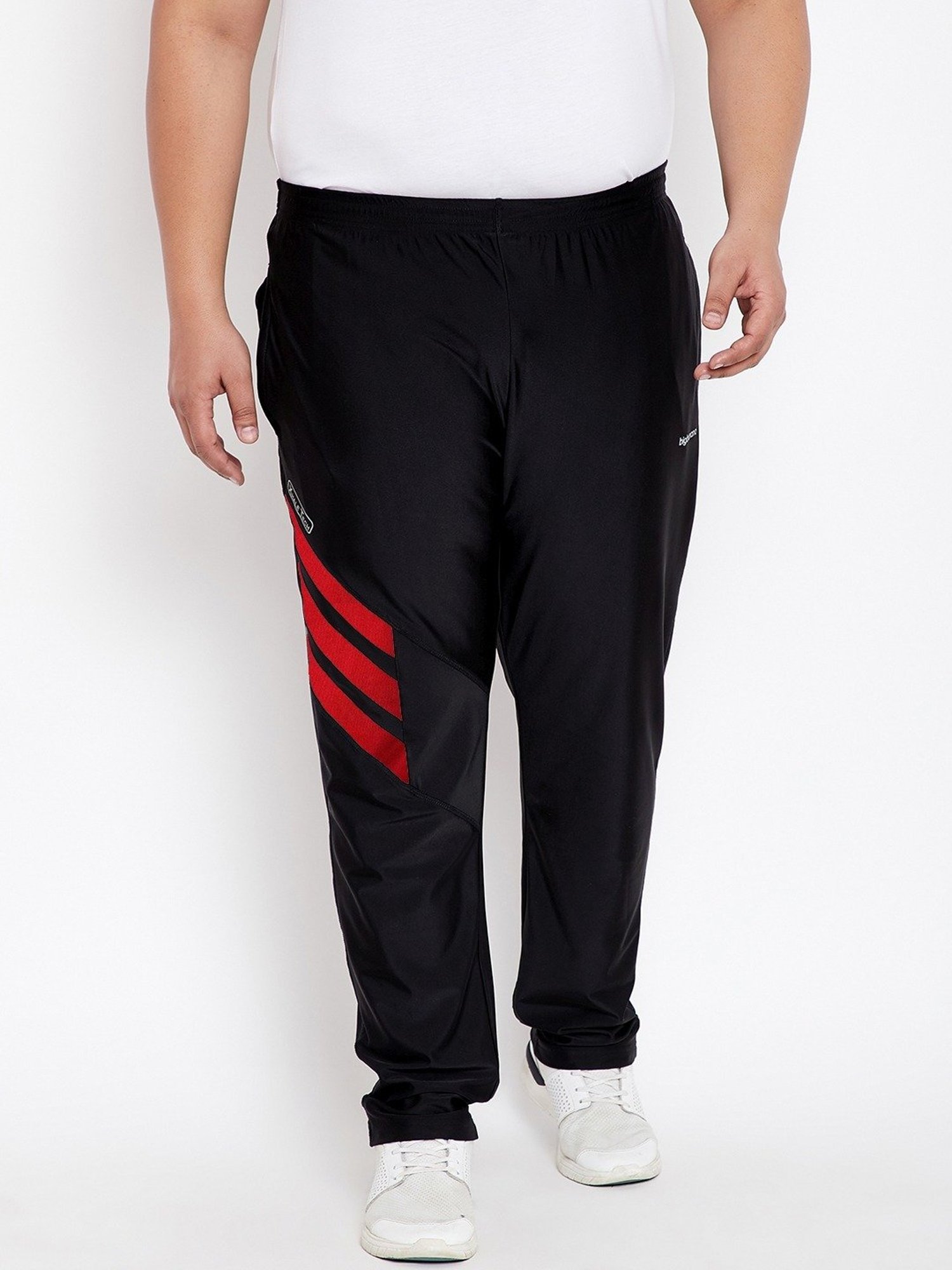 Bigbanana Black Regular Fit Striped Trackpants