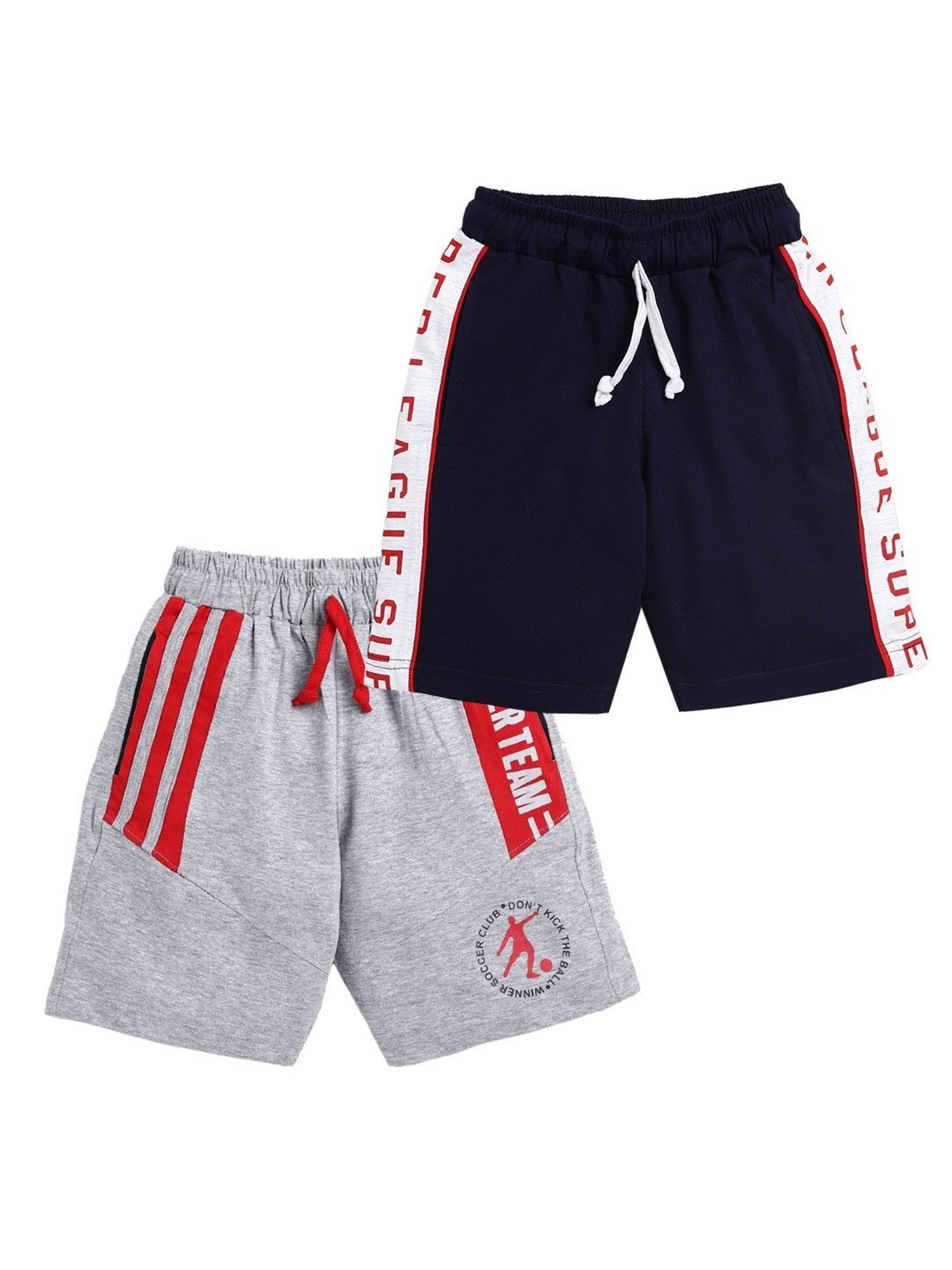 Todd N Teen Kids Navy & Grey Cotton Printed Bermunda