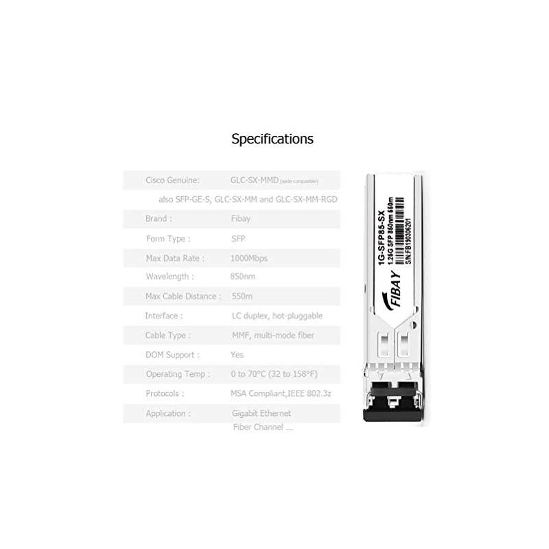 SFP SX Compatible for Cisco GLC-SX-MMD GLC-SX-MM SFP-GE-S Ubiquiti UF-MM-1000Base-SX Multi-Mode Mini GBIC Transceiver Module MMF 850nm 550m LC