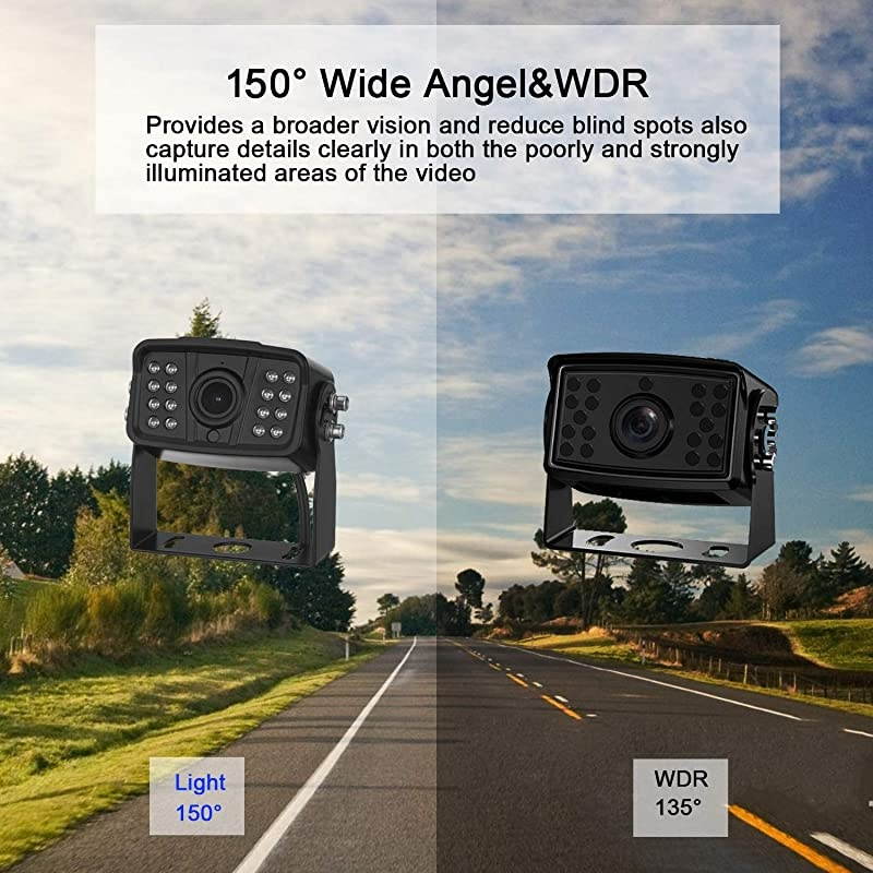 R7 HD 1080P RV Wireless Backup Camera with 7 Inch DVR Split Screen Monitor Rear View Camera Observation System for Trailers,Trucks,5th Wheels,IR Night Vision IP69K Waterproof 170 Degree View