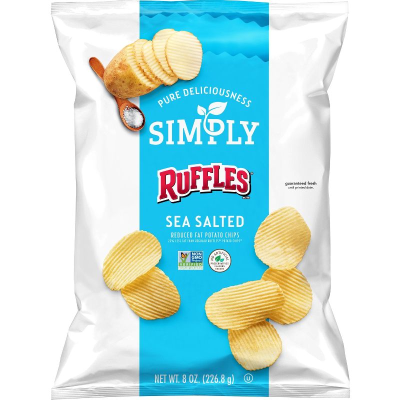 Simply Ruffles Sea Salted Reduced Fat* Potato Chips - 8oz