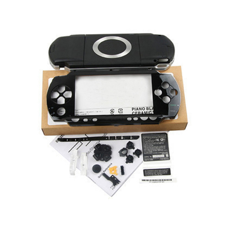 Black High Quality Full Housing Repair Mod Case + Button Replacement for Sony PSP 1000