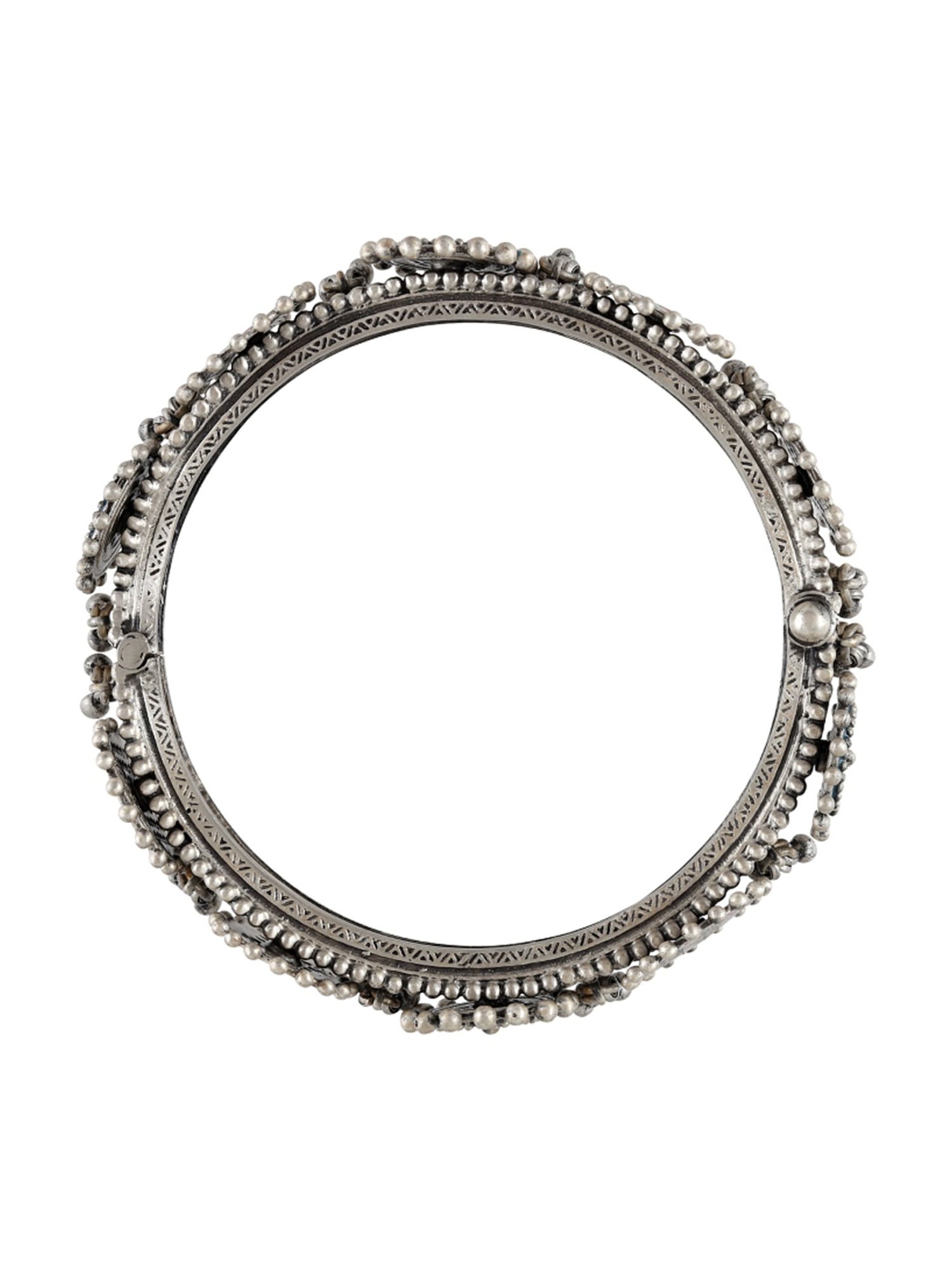 Tribe Amrapali 92.5 Sterling Silver Rangoli Ghungroo Classic Bangle for Women