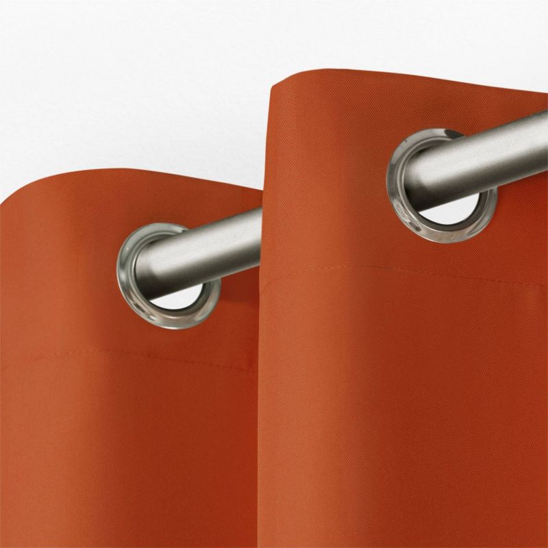 Set of 2 96"x54" Solid Cabana Grommet Top Light Filtering Curtain Panel Orange - Exclusive Home