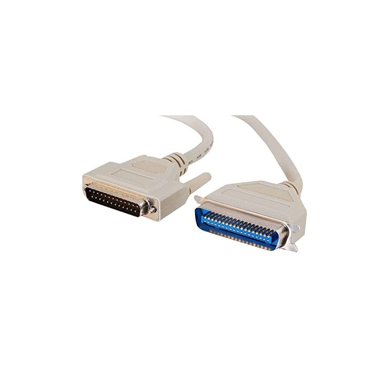 02301 IEEE-1284 DB25 Male to Centronics 36 Male Parallel Printer Cable, Beige (12 Feet, 3.65 Meters)