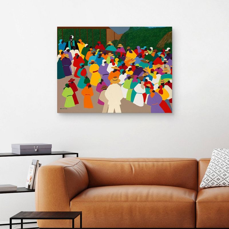 30" x 40" Ville Bonheur Haiti by Synthia Saint James Canvas Art Print - Masterpiece Art Gallery