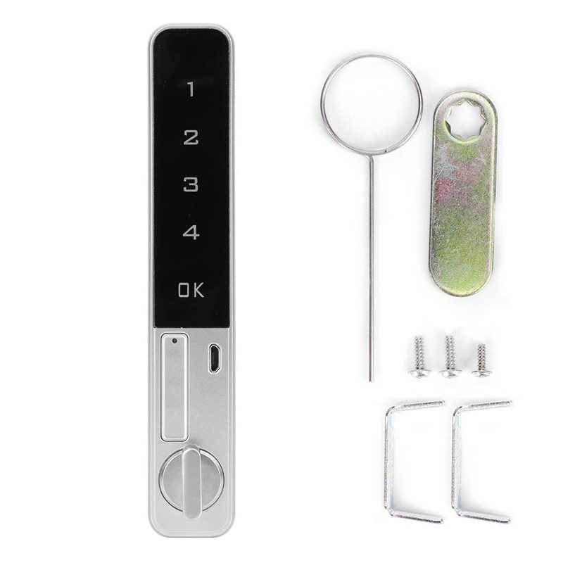 Zinc Alloy Electronic Smart Password Lock Touch Keypad with Flat Bolt Safety for Wardrobe File Cabinet Electronic Door Lock