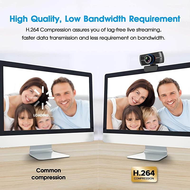 1080P Webcam for Streaming, 920 PC Web Camera Calling Video Recording Cam for Windows Mac Conferencing Gaming Xbox Skype OBS Twitch Xsplit GoReact with Microphone & 100-Degree View Angle