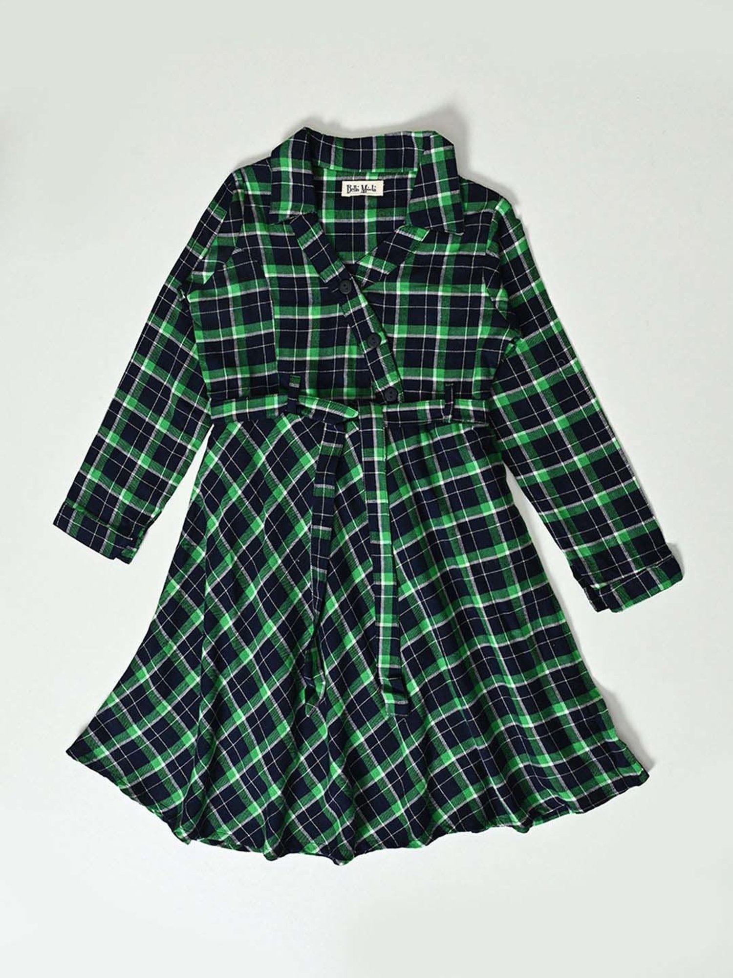 Bella Moda Kids Multicolor Cotton Printed Full Sleeves Dress