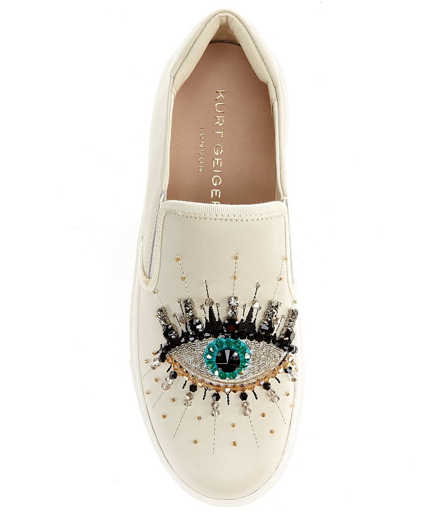 Kurt Geiger London Leah Embellished Eye Leather Sneakers