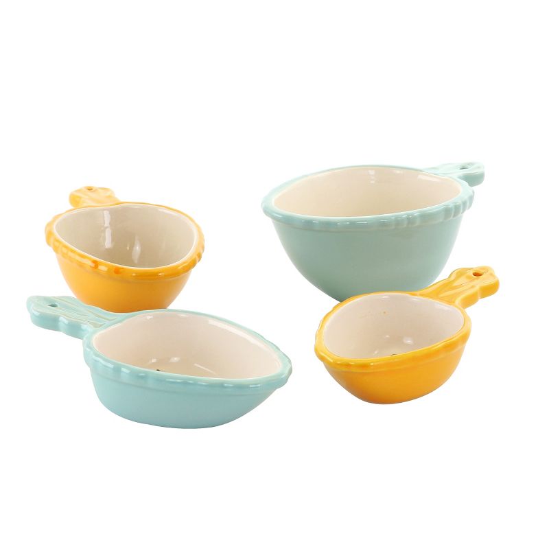 Gibson 4 Piece Ceramic Measuring Scoop Set in Yellow and Blue