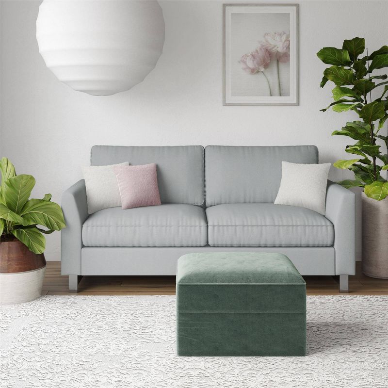 Dante Sofa with Chrome Legs Light Gray - CosmoLiving by Cosmopolitan