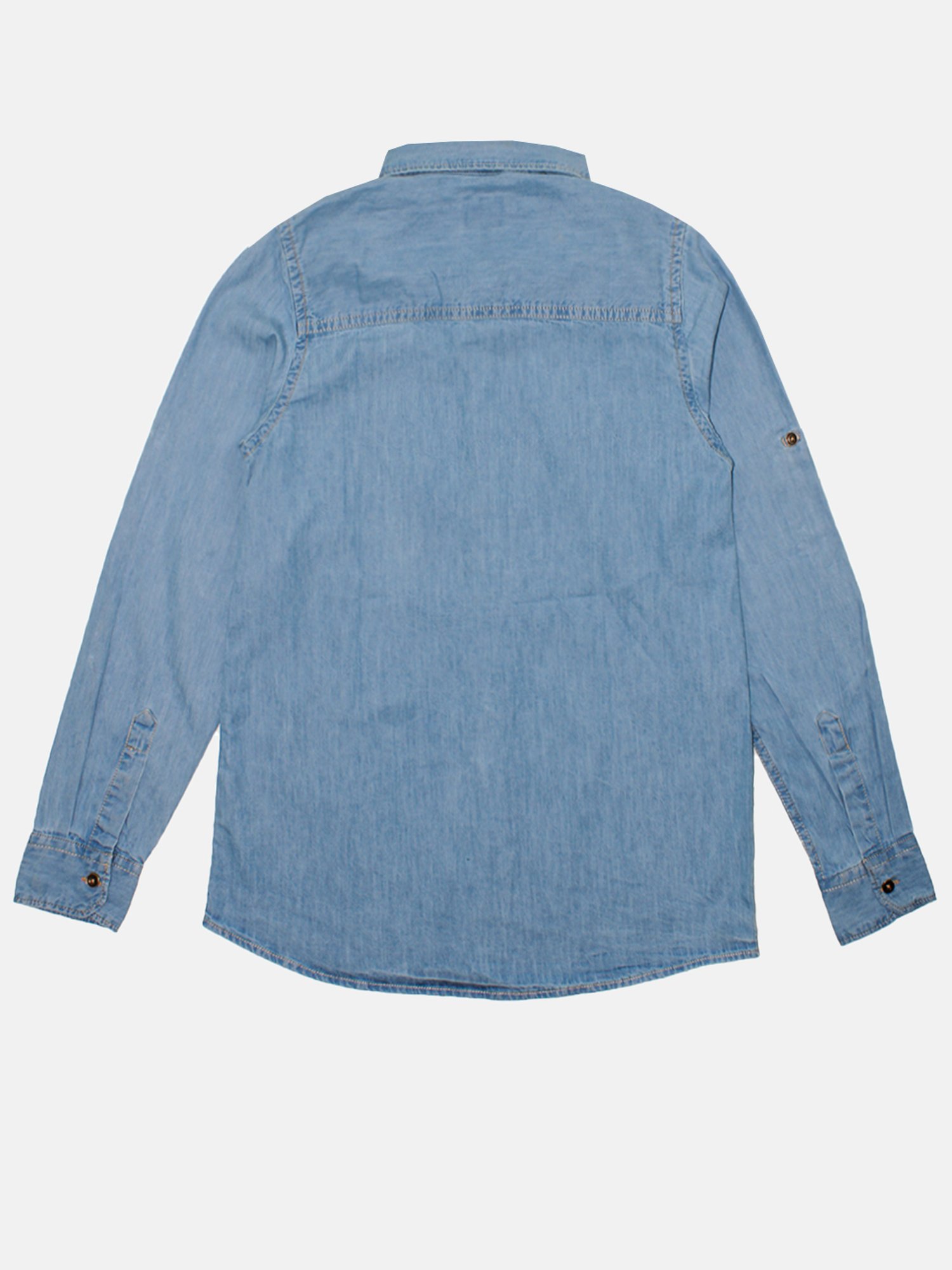 Kiddopanti Kids Light Blue Solid Full Sleeves Shirt