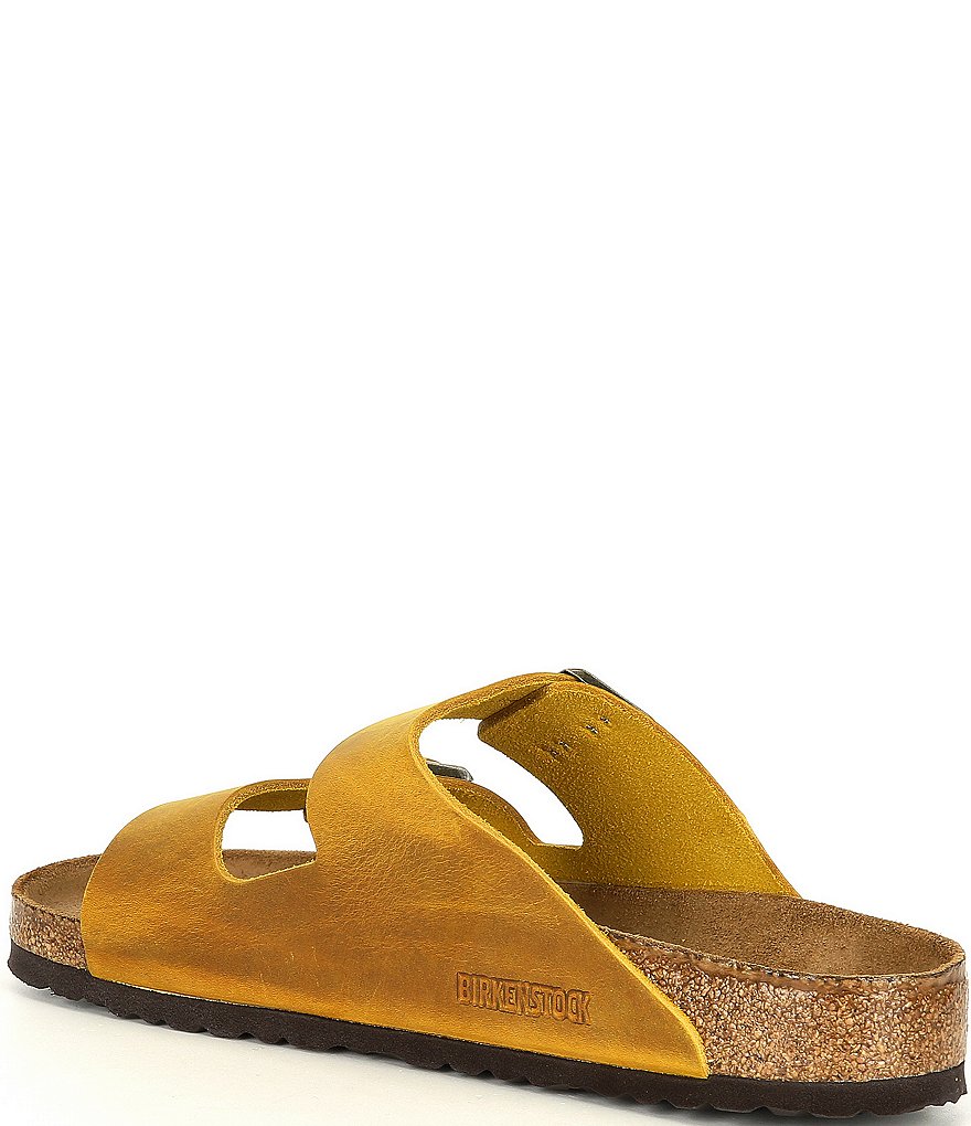 Birkenstock Arizona Men's Oiled Leather Soft Footbed Slip On Sandals