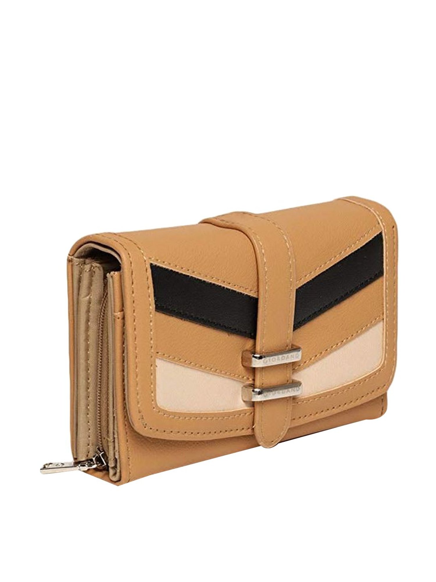 Giordano Tan & Black Paneled Wallet for Women