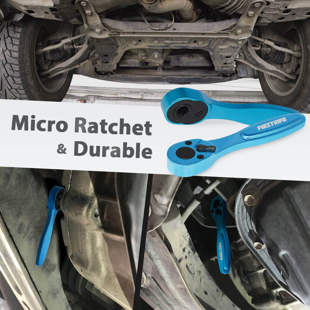 FIRSTINFO 1/4 Inch Mini Midget Ratchet Pocket Screwdriver, Hexagon Bit Holder, Low Profile Bits Driver Reversible with 72T Gear Action