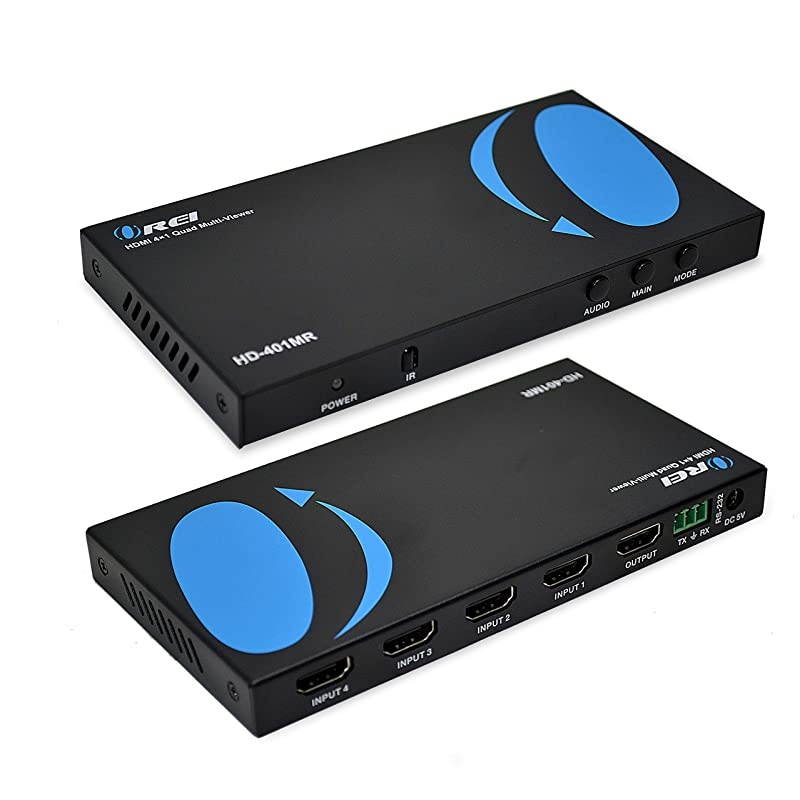 HDMI Multi-Viewer 4x1 Seamless HDMI Switch by  - 4 Ports, IR Remote, Supports up to 1080p, Security Camera, HDMI Switch 4 in 1 Out