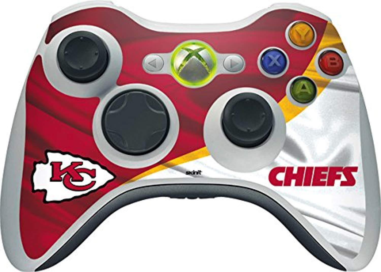skinit decal gaming skin for xbox 360 wireless controller - officially licensed nfl kansas city chiefs design