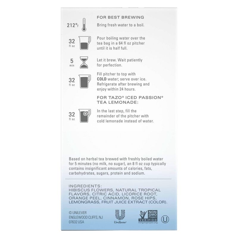 Tazo Iced Passion Herbal Tea - 6ct