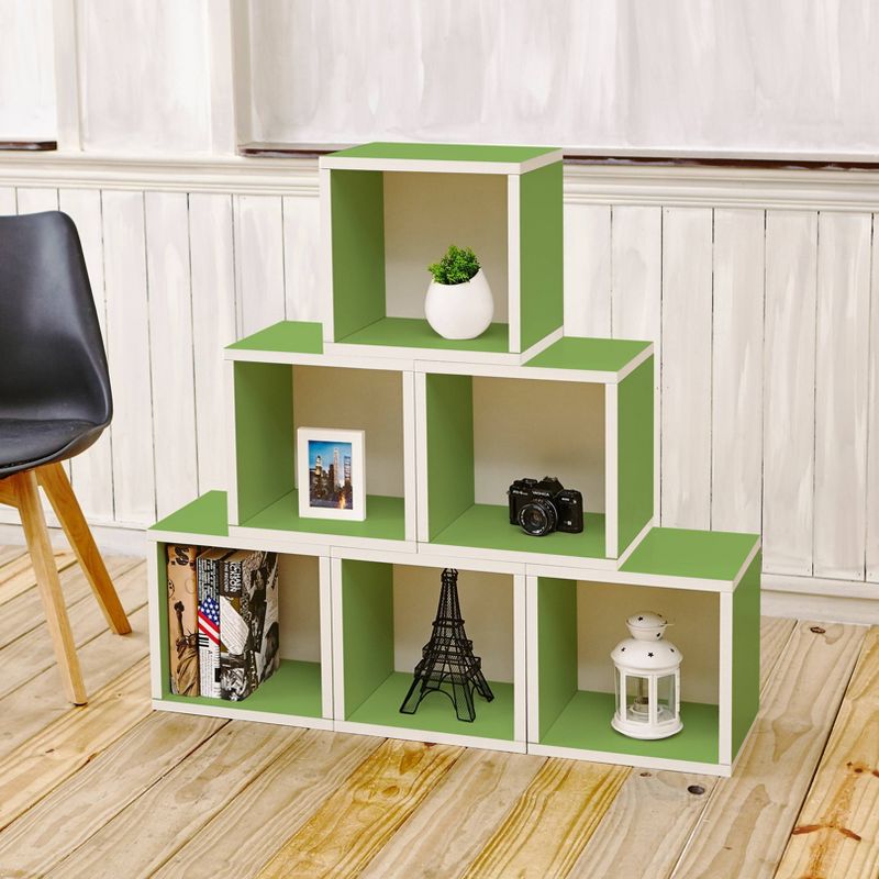 Way Basics Stackable Eco Cube Storage Cubby Organizer Green
