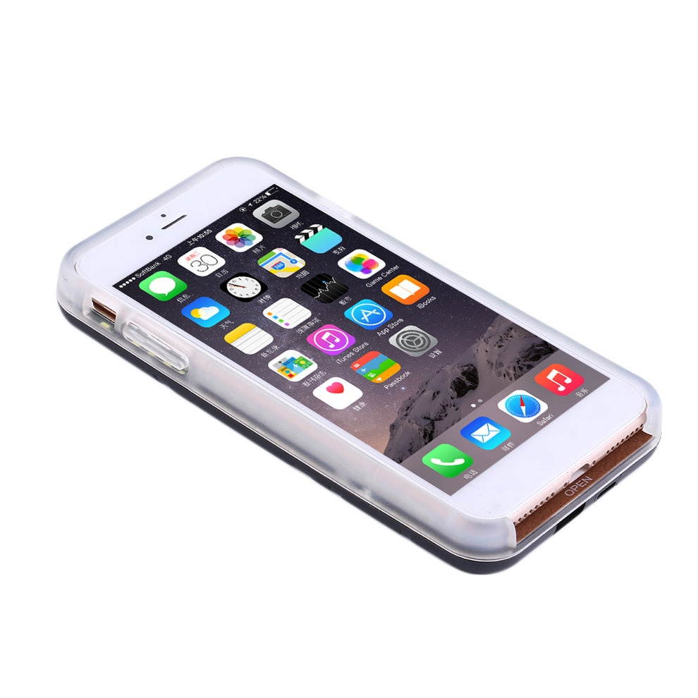 Mobile Phone Protecting Cover Case Drop Proof With LED Light And Can Power Bank Charging For Iphone7plus,black