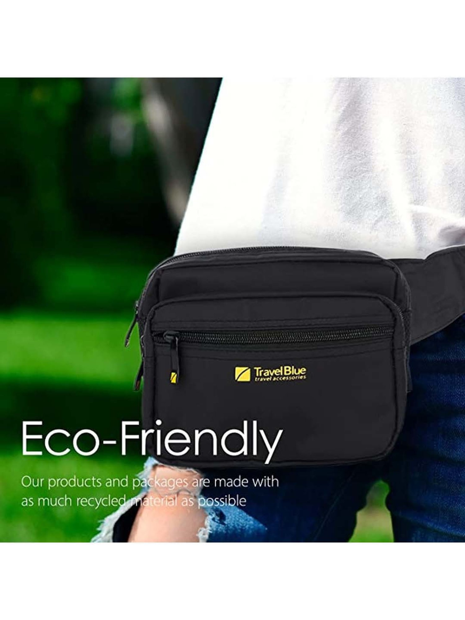 Travel Blue Black Solid Waist Pouch