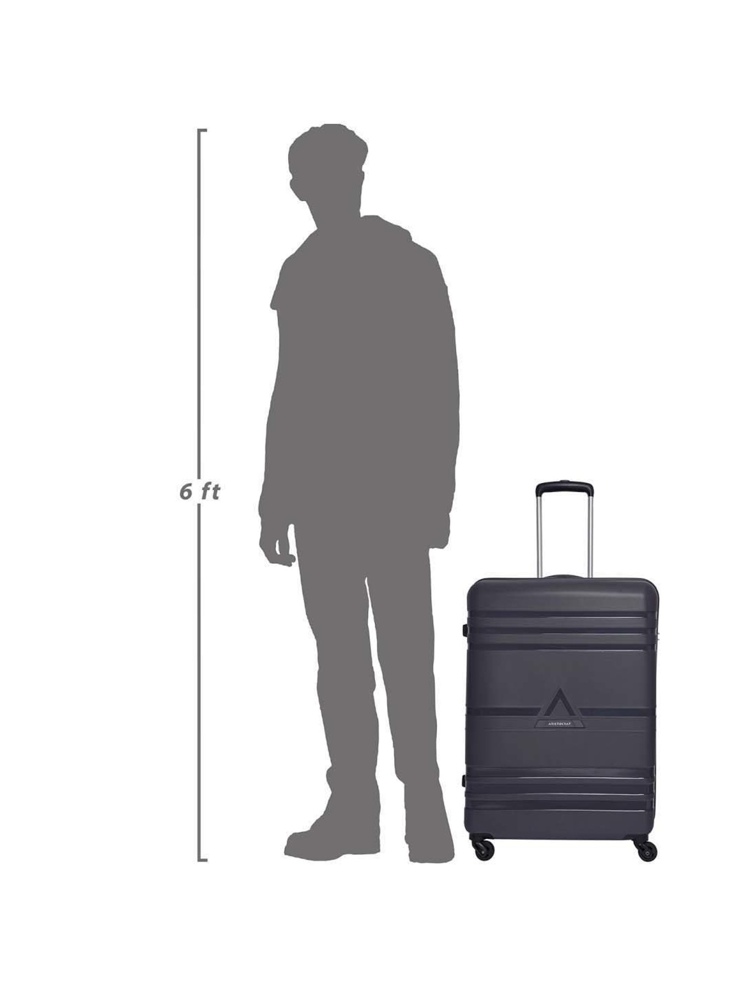 Aristocrat Navy Medium Hard Cabin Trolley - 46 cm