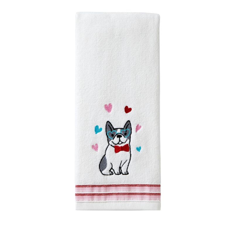 2pk Puppy Love Hand Towel Set White - SKL Home