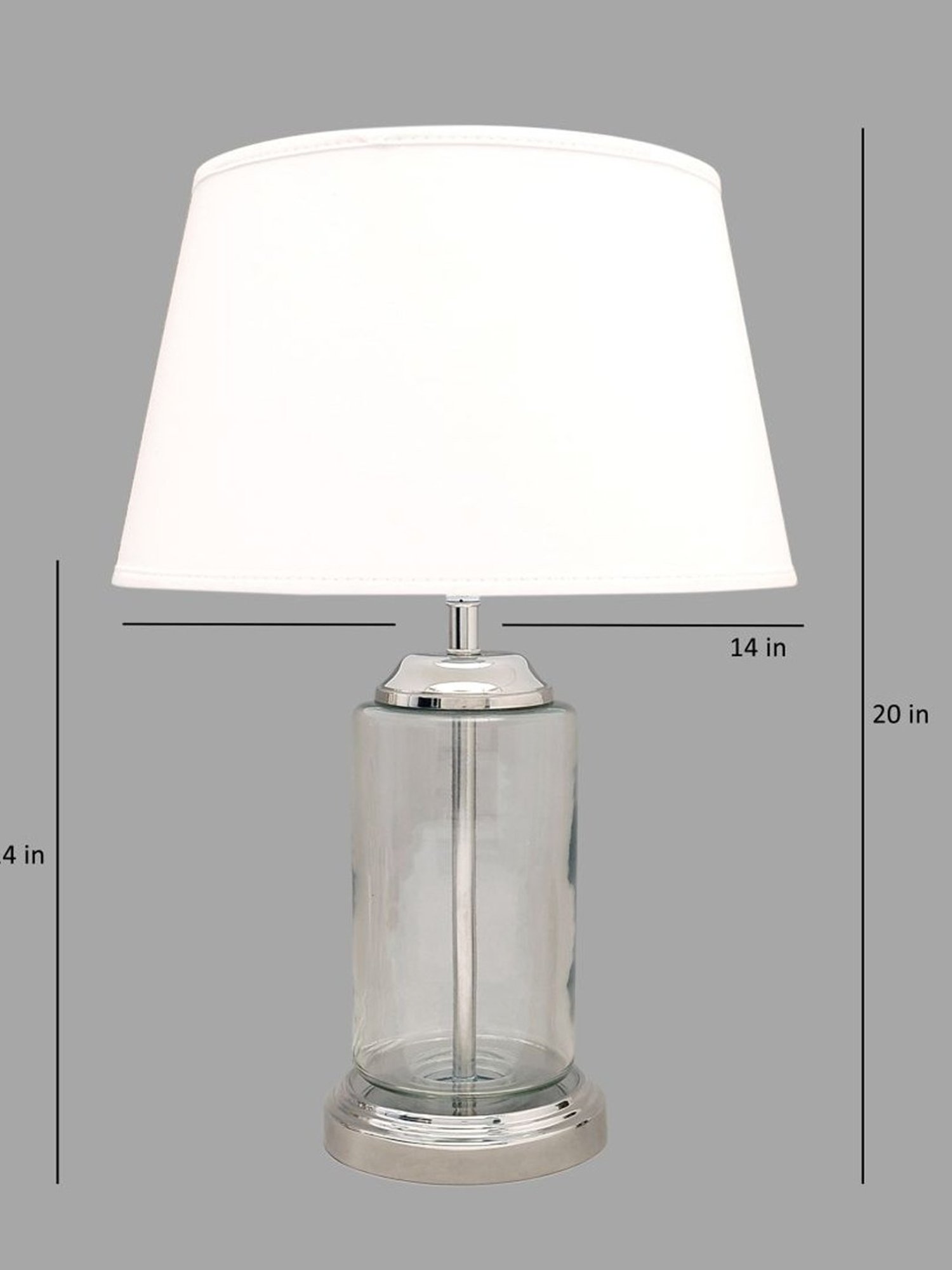 Kapoor Lamp Shades Transparent & White Glass Duffield Clear Cotton Shade Table Lamp