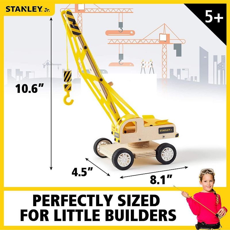 Red Tool Box Stanley Jr. Lifting Crane Large DIY Wood Building Kit