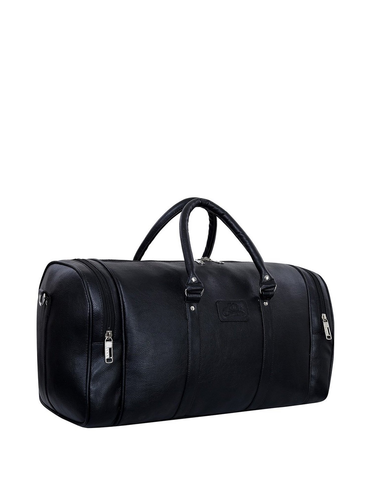 Leather World Black Medium Duffle Bag