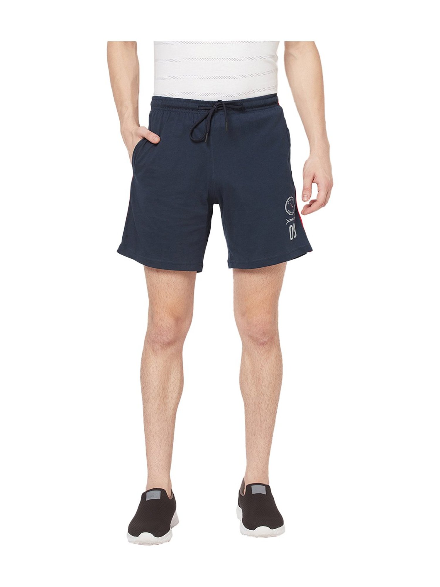 Octave Indigo Regular Fit Cotton Shorts