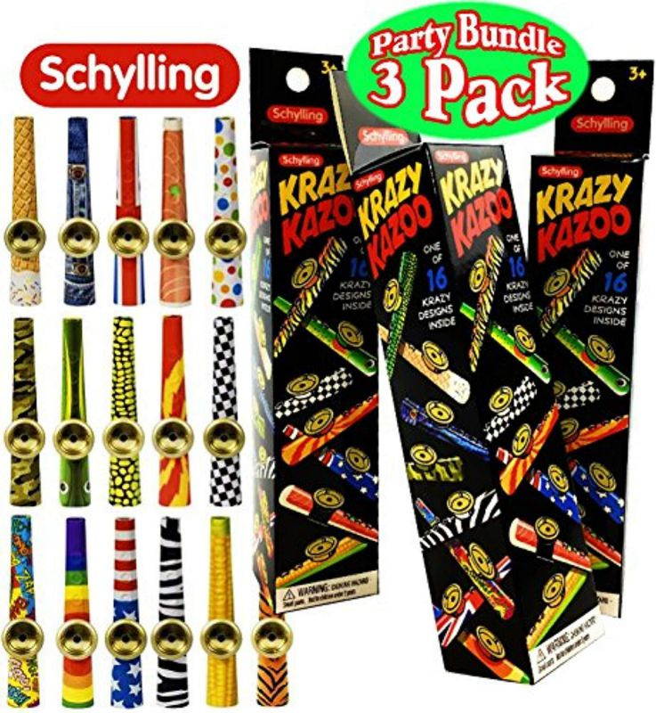 schylling krazy kazoo tin blind box party favor bundle  3 pack assorted