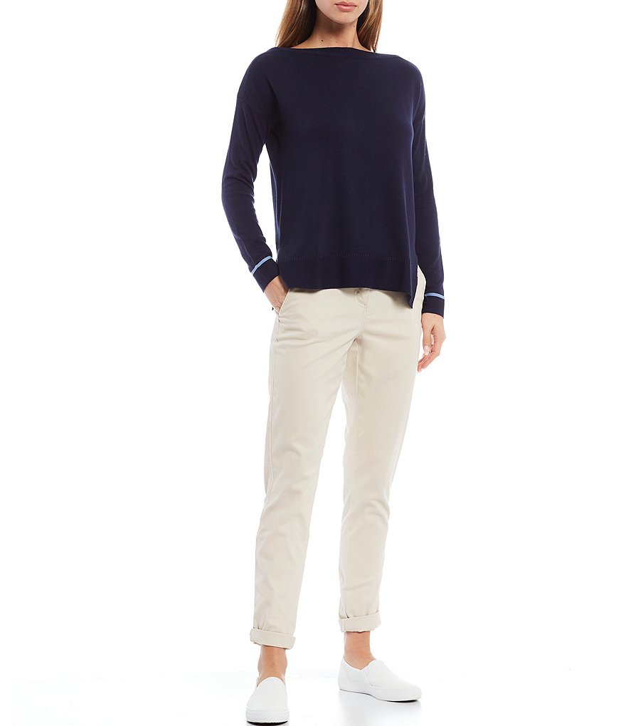 Joules Vivianna Boat Neck Rib Trim Long Sleeve Sweater
