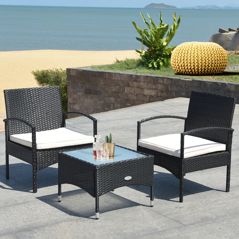 La Sola 3pc Metal Bistro Set - Black/Bronze - Christopher Knight Home