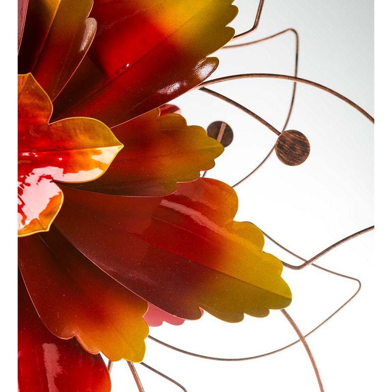 Wind & Weather Metal Autumn Leaves Wind Spinner With Abstract Flower Form