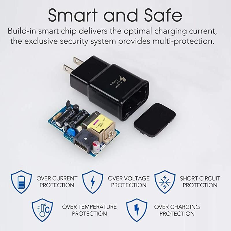 Fast Charger Compatible Samsung Galaxy S9 S9 Plus S8 S8+ S10 S10e Note 8 Note 9 Wall Charger Adapter Block with USB Type C Cable Kit