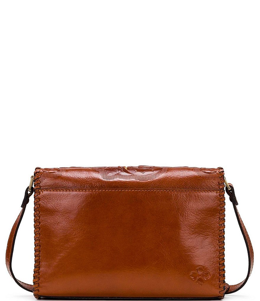 Patricia Nash Cut Out Tooling Collection Mabilia Floral Leather Flap Crossbody Bag