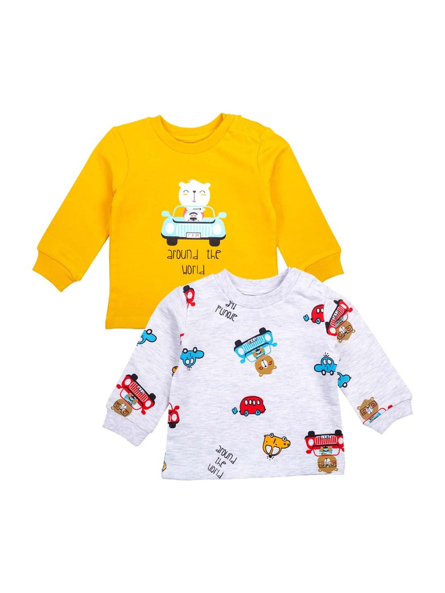 Mee Mee Kids Multicolor Cotton Printed T-Shirts - Pack of 2