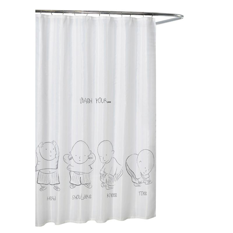 Head and Shoulders Shower Curtain Gray/White - Moda at Home
