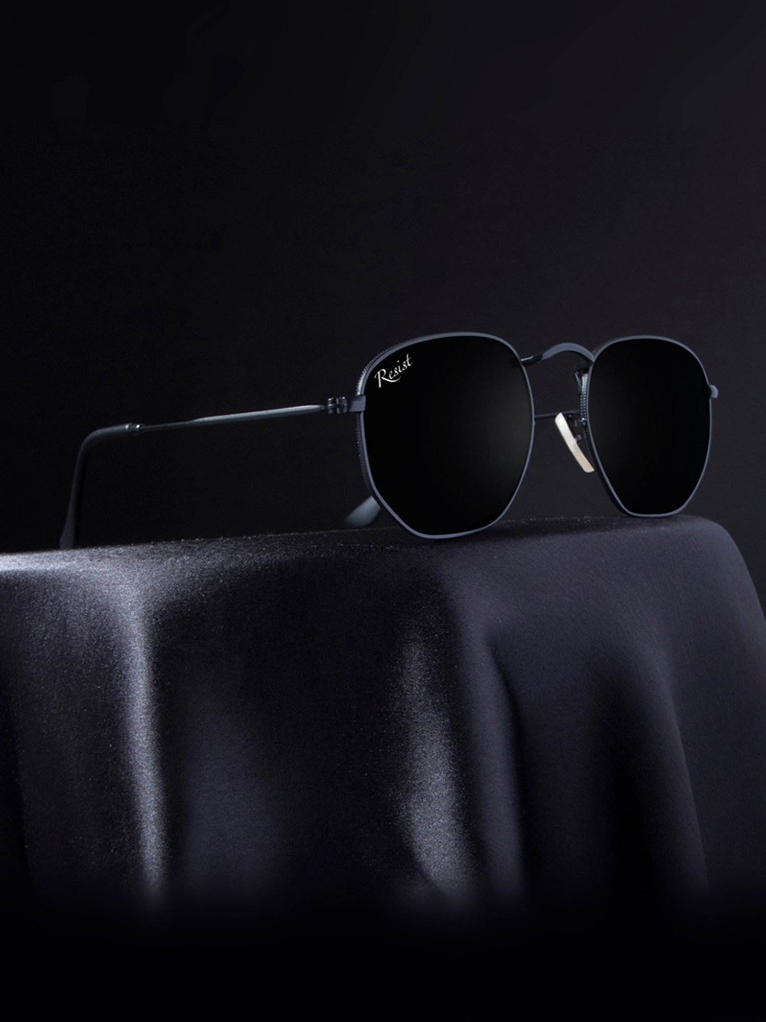 Resist Eyewear Black Hexagon UV Protection Unisex Sunglasses
